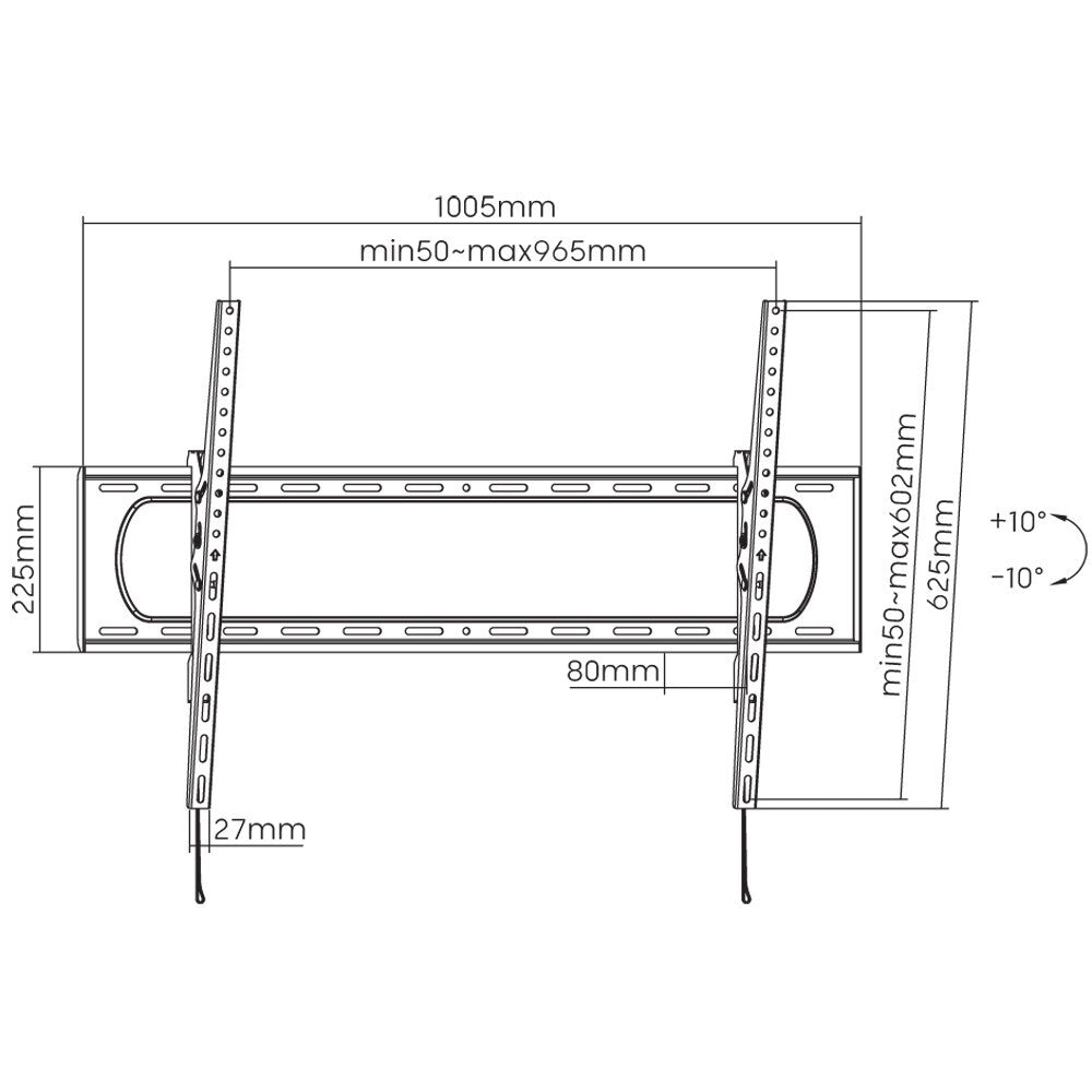 Tilting Wall Bracket, VESA 900x600, 60-120", 120kg