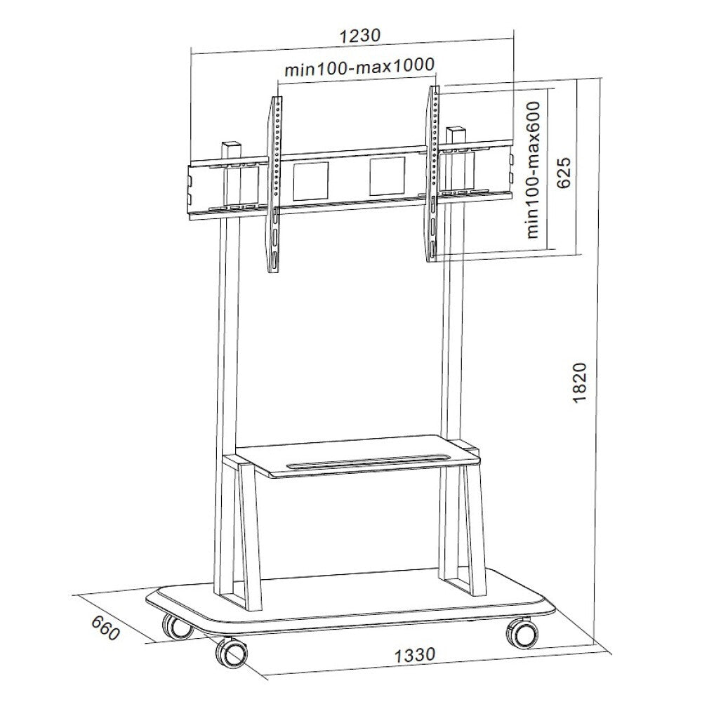 ICA-TR31 Trolley, 55-120", Black