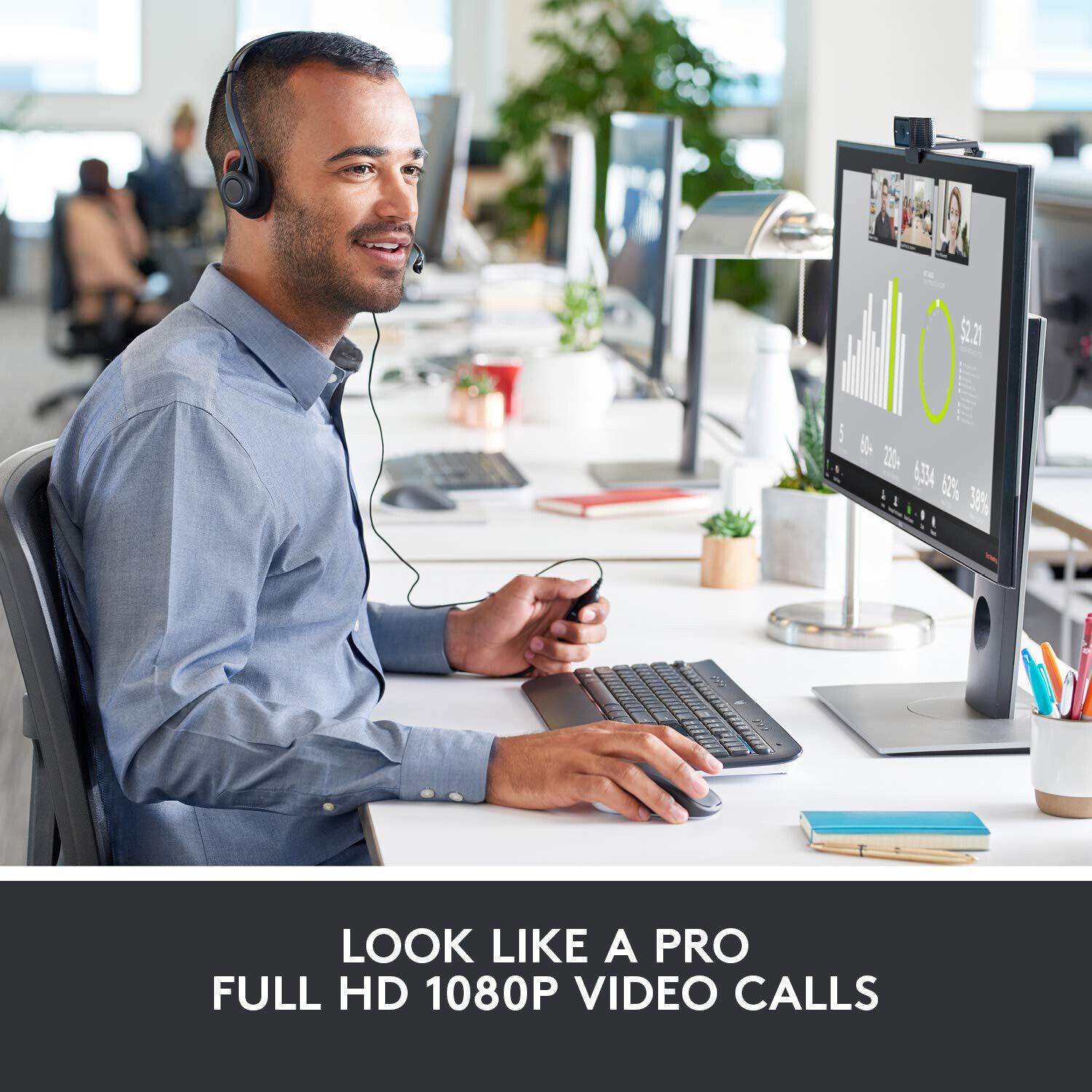 Webcam Logitech HD Pro C920 Refresh - Full HD 1080p avec deux