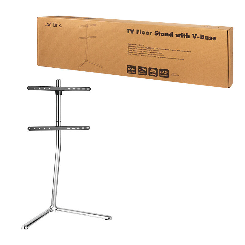 Logilink Floor Stand, 49-70" V-Base, Chrome