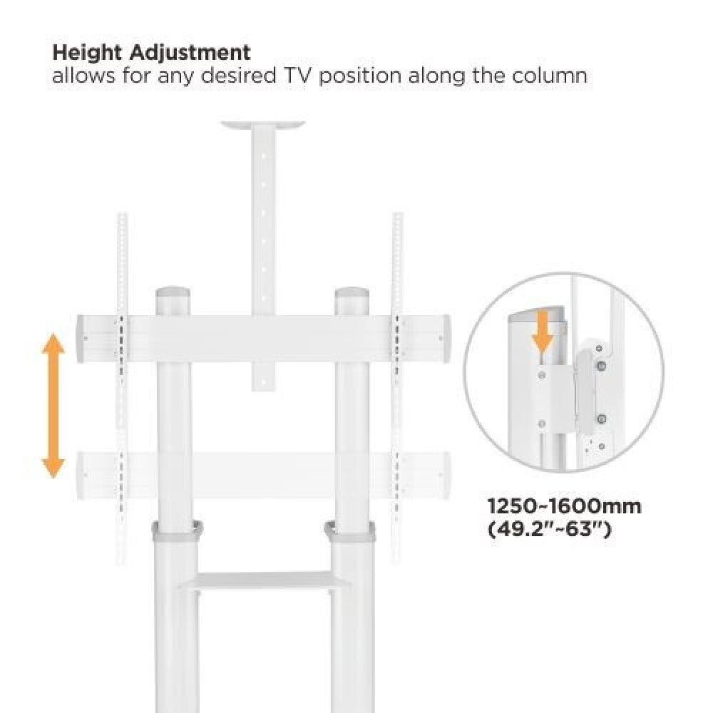 ICA-TR49W Trolley, 70-120", White Aluminum